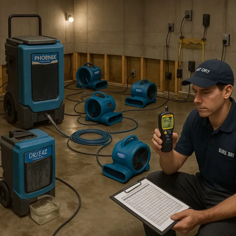 Structural Drying and Dehumidification process in Blanchard, OK